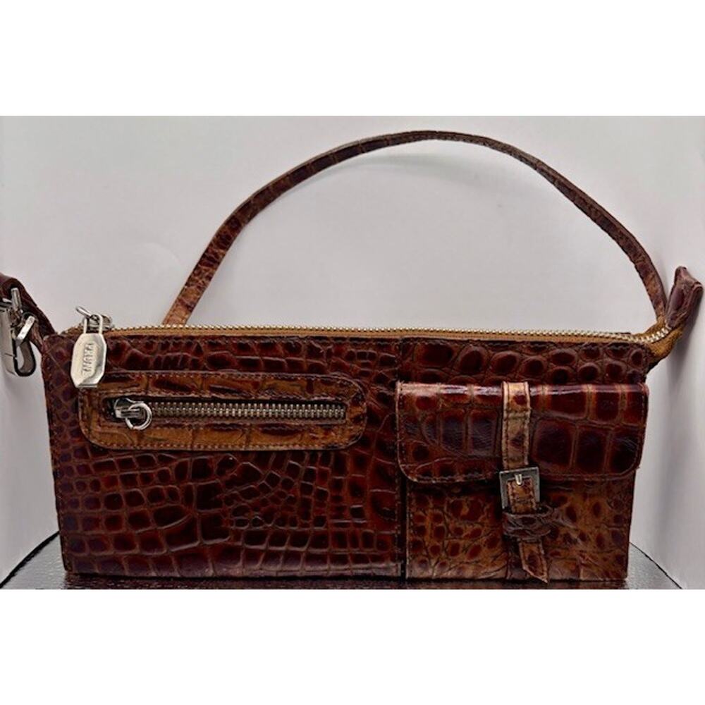 Prune Brown Clutch Purse Bovine Leather Full Grain - Picture 1 of 13